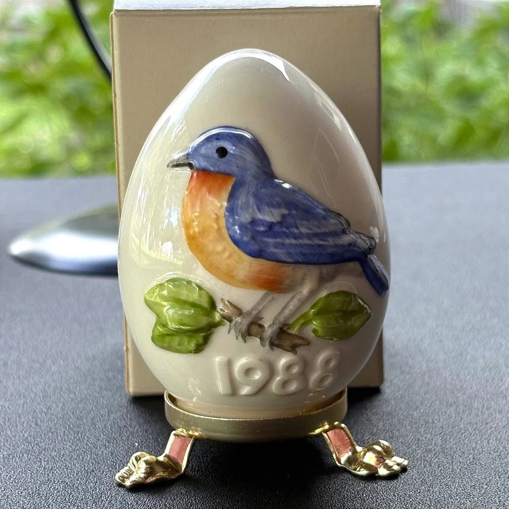 Goebel 1988 Eleventh Edition Annual Egg Bluebird West Germany Porcelain 51770